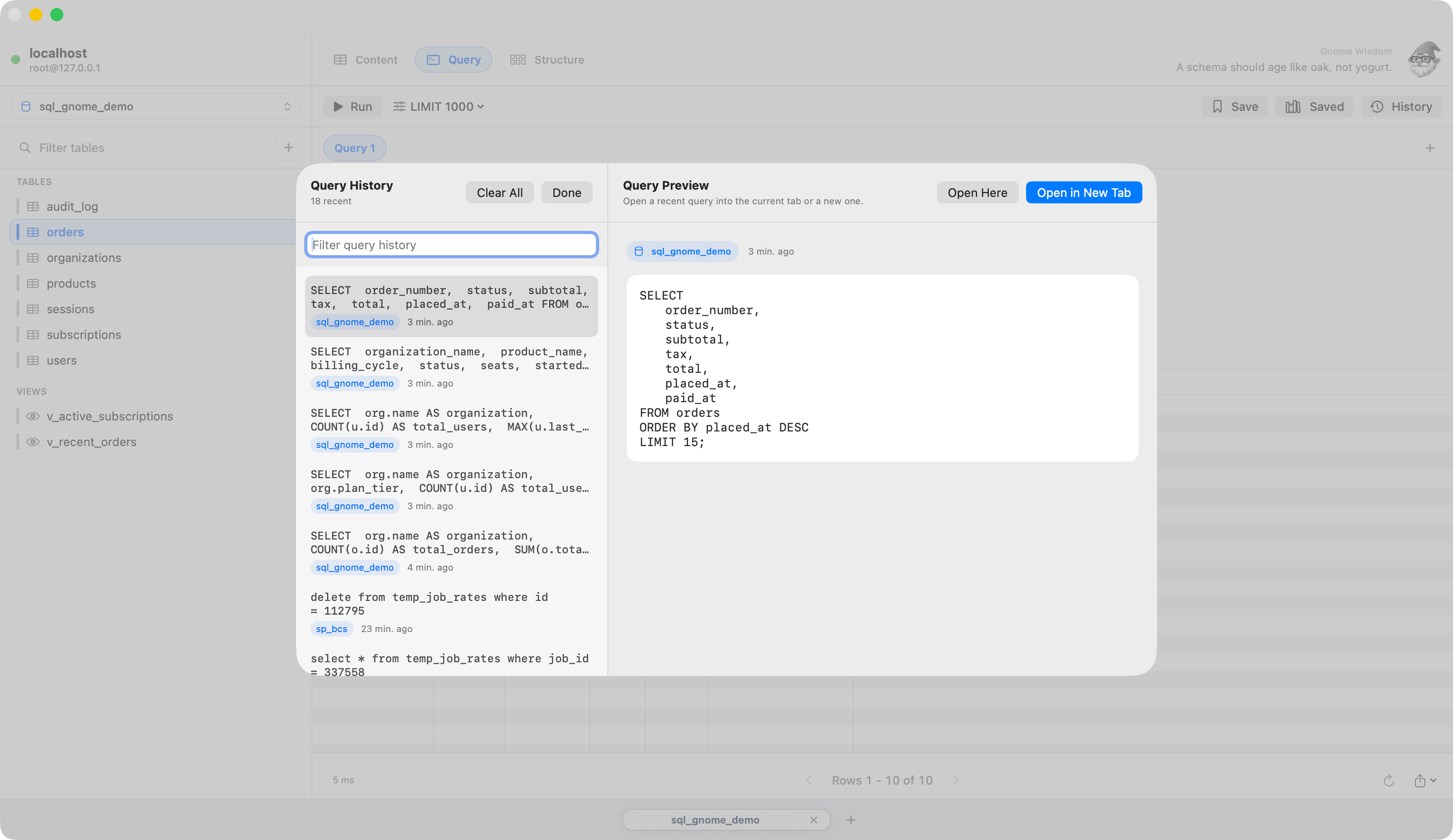 Query History